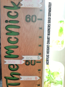 Personalised Wooden Height Chart (with name)