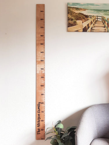 Personalised Wooden Height Chart (with name)- Order at www.lulo.co.nz