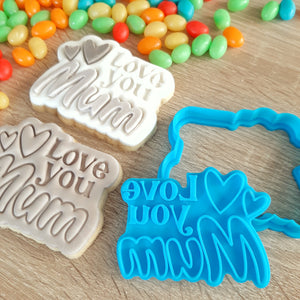 Love You Mum Cookie Cutter & Fondant Stamp