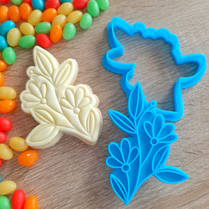 Flowers & Leaves Cookie Cutter & Fondant Stamp
