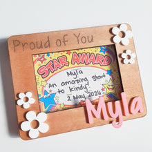 Load image into Gallery viewer, Personalised A6 Kids Certificate Display Frame