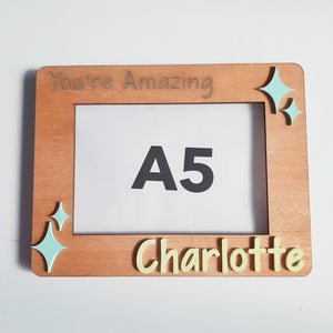 Personalised A5 Kids Certificate Display Frame