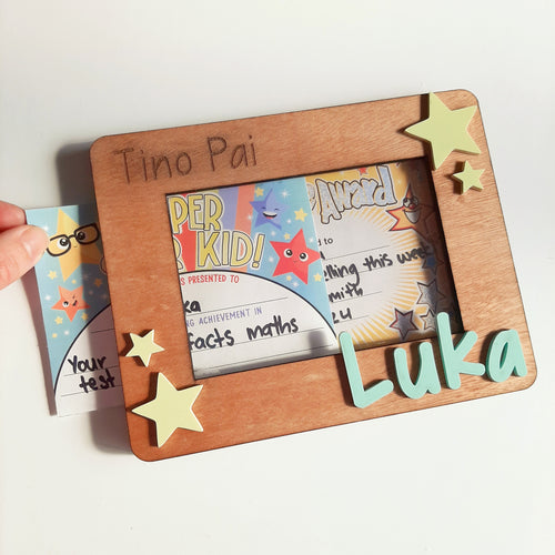 Personalised A6 Kids Certificate Display Frame