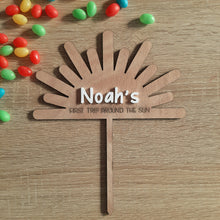 Load image into Gallery viewer, Custom First Trip Around the Sun Cake Topper