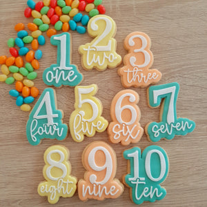 Number 6 Six Raised Acrylic Fondant Stamp & Cookie Cutter