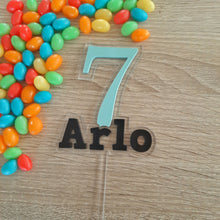 Load image into Gallery viewer, Name &amp; Number Layered Acrylic Cake Topper