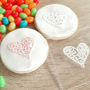 Heart Raised Acrylic Fondant Stamp