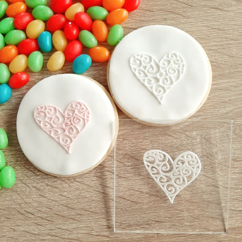 Heart Raised Acrylic Fondant Stamp