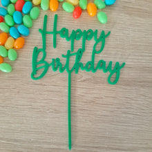 Load image into Gallery viewer, Happy Birthday Cake Topper - Acrylic (more colours available)