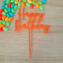 Load image into Gallery viewer, Happy Birthday Cake Topper - Acrylic (more colours available)