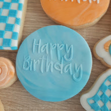 Load image into Gallery viewer, Happy Birthday Raised Acrylic Fondant Stamp