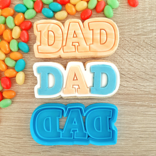 Dad Text Cookie Cutter & Fondant Stamp