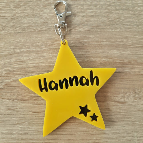 Personalised Star 2 Layer Acrylic Bag Tag/Keyring