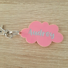 Load image into Gallery viewer, Personalised Cloud Engraved Acrylic Bag Tag/Keyring