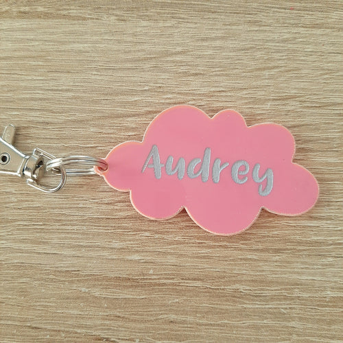 Personalised Cloud Engraved Acrylic Bag Tag/Keyring