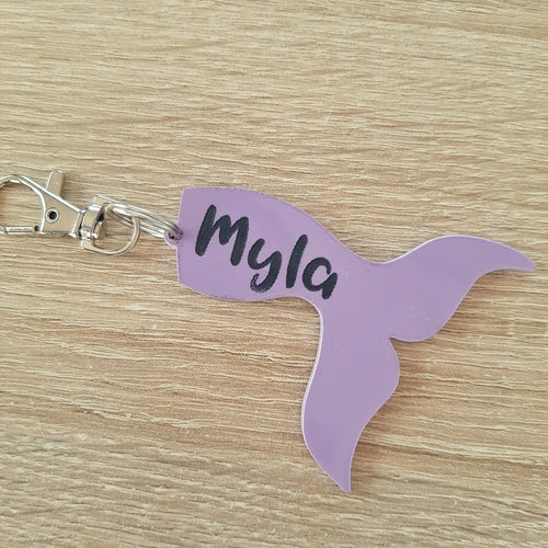 Personalised Mermaid Engraved Acrylic Bag Tag/Keyring