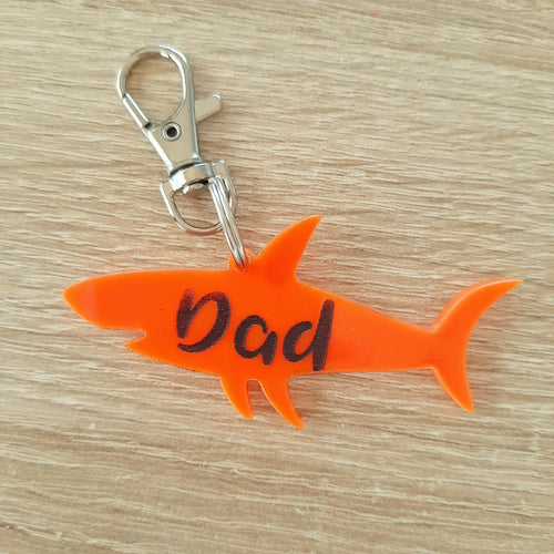 Personalised Shark Engraved Acrylic Bag Tag/Keyring