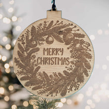 Load image into Gallery viewer, Merry Christmas Wreath Wooden Christmas Decoration