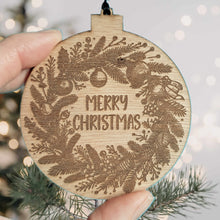 Load image into Gallery viewer, Merry Christmas Wreath Wooden Christmas Decoration