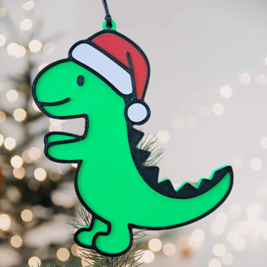 Dinosaur 3d-Printed Christmas Decoration