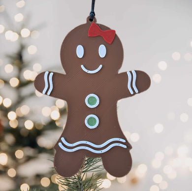 Gingerbread Girl 3d-Printed Christmas Decoration