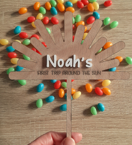 Custom First Trip Around the Sun Cake Topper