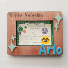 Load image into Gallery viewer, Personalised A6 Kids Certificate Display Frame