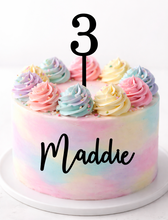 Load image into Gallery viewer, Name &amp; Number Cake Topper Set (4.5cm tall number)
