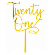 Load image into Gallery viewer, Twenty One Cake Topper - Acrylic (more colours available)