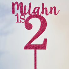 Load image into Gallery viewer, Custom Name is Age Acrylic Cake Topper