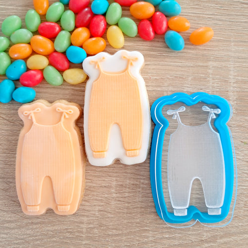 Romper Raised Acrylic Fondant Stamp & Cookie Cutter