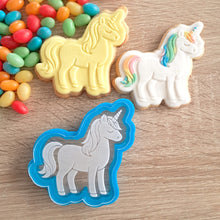 Load image into Gallery viewer, Unicorn Raised Acrylic Fondant Stamp &amp; Cookie Cutter