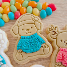 Load image into Gallery viewer, Christmas Sweater Friends - Dog Cookie Cutter &amp; Fondant Stamp (5 pcs)