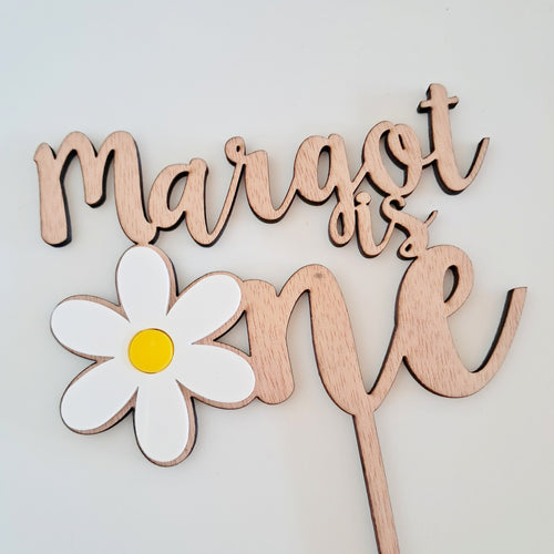 Daisy One with Name Cake Topper