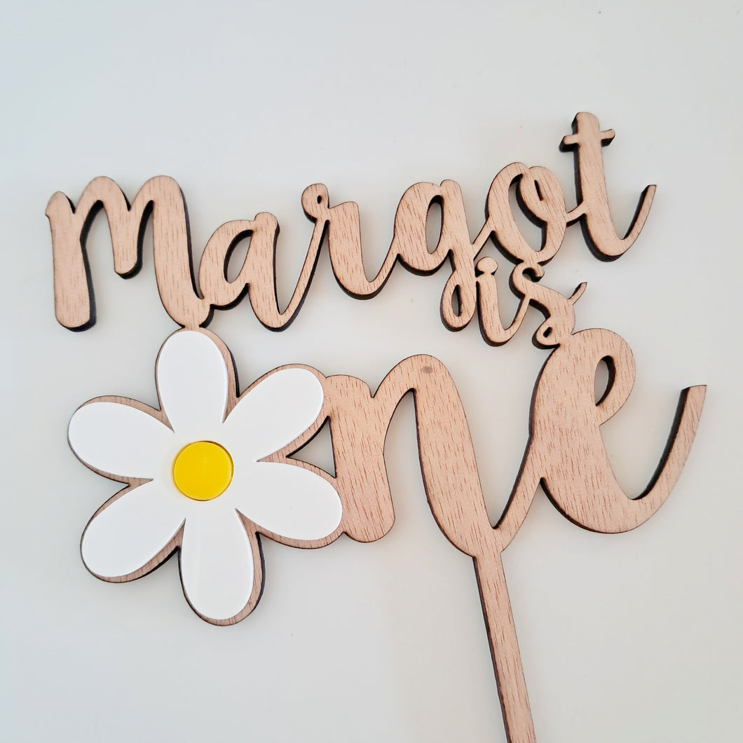 Daisy One with Name Cake Topper