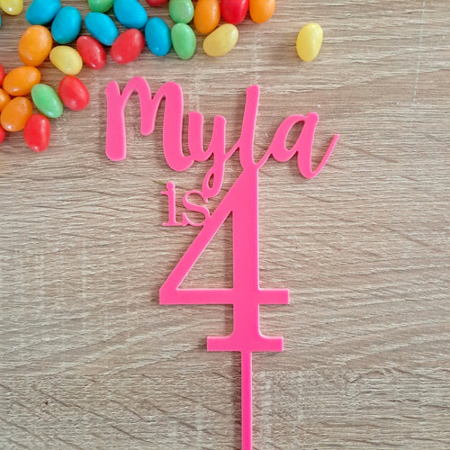 Custom Name is Age Acrylic Cake Topper