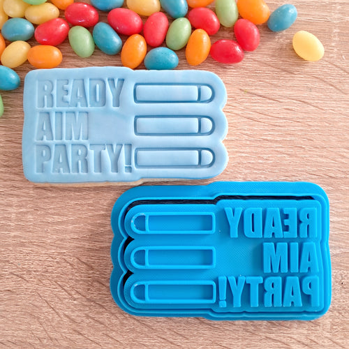 Ready Aim Party! Cookie Cutter & Fondant Stamp
