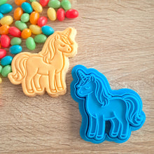 Load image into Gallery viewer, Unicorn (full body) Cookie Cutter &amp; Fondant Stamp