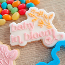 Load image into Gallery viewer, Baby in Bloom Raised Acrylic Fondant Stamp &amp; Cookie Cutter