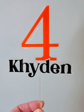Load image into Gallery viewer, Name &amp; Number Layered Acrylic Cake Topper