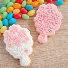 Load image into Gallery viewer, Flower Bouquet Raised Acrylic Fondant Stamp &amp; Cookie Cutter