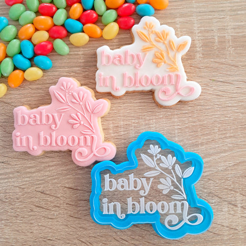 Baby in Bloom Raised Acrylic Fondant Stamp & Cookie Cutter