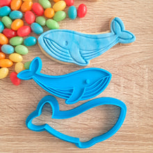 Load image into Gallery viewer, Blue Whale Cookie Cutter &amp; Fondant Stamp