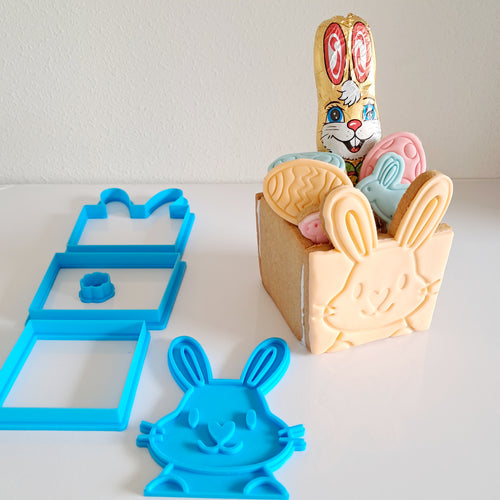 3d Easter Bunny Basket Cookie Cutter Set