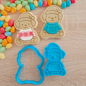 Christmas Sweater Friends - Dog Cookie Cutter & Fondant Stamp (5 pcs)