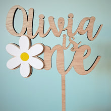 Load image into Gallery viewer, Daisy One with Name Cake Topper
