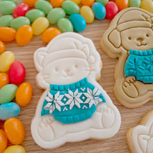 Load image into Gallery viewer, Christmas Sweater Friends - Cat Cookie Cutter &amp; Fondant Stamp (5 pcs)