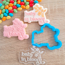 Load image into Gallery viewer, Baby in Bloom Raised Acrylic Fondant Stamp &amp; Cookie Cutter