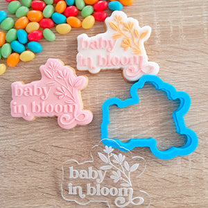 Baby in Bloom Raised Acrylic Fondant Stamp & Cookie Cutter