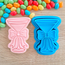 Load image into Gallery viewer, Martini Glass with Bow Cookie Cutter &amp; Fondant Stamp